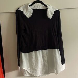 Collar long sleeve top